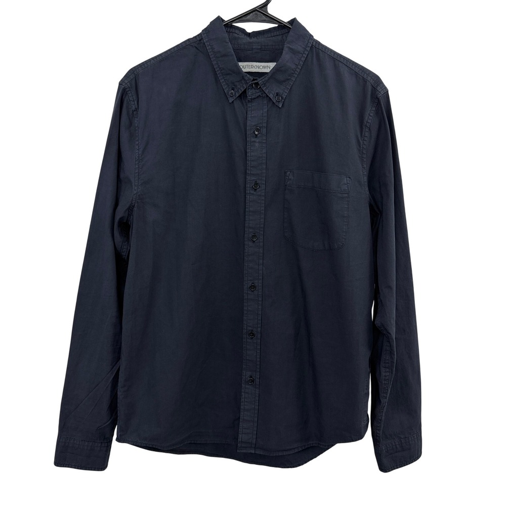 Outerknown Shirt Mens Small Black Button Down Long Sleeve S.E.A. Shirt Cotton